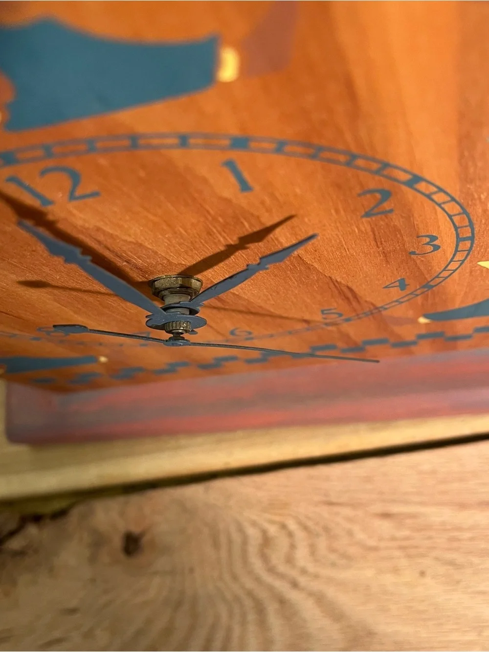 Cottage Core Folk Art Wooden Hearts Vintage Mantel/ Wall Clock Friends Forever